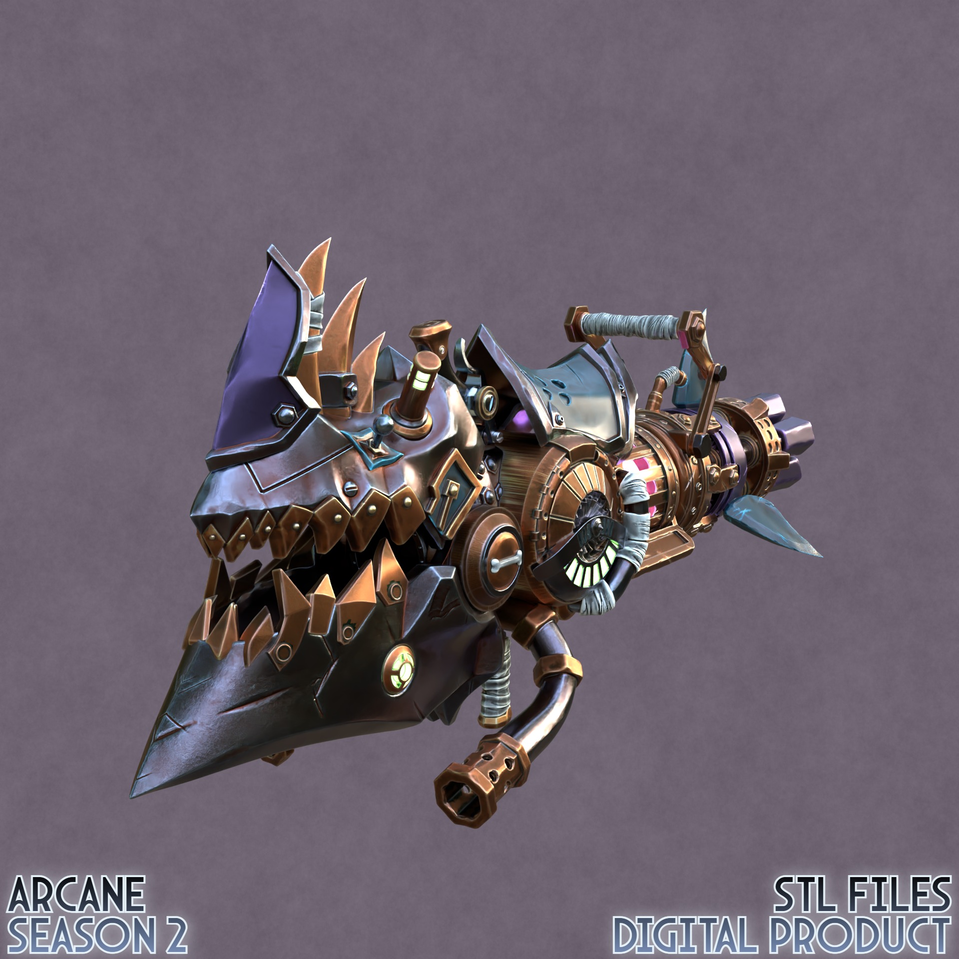 Jinx Rhino Launcher Arcane League Of Legends 3D print model_3