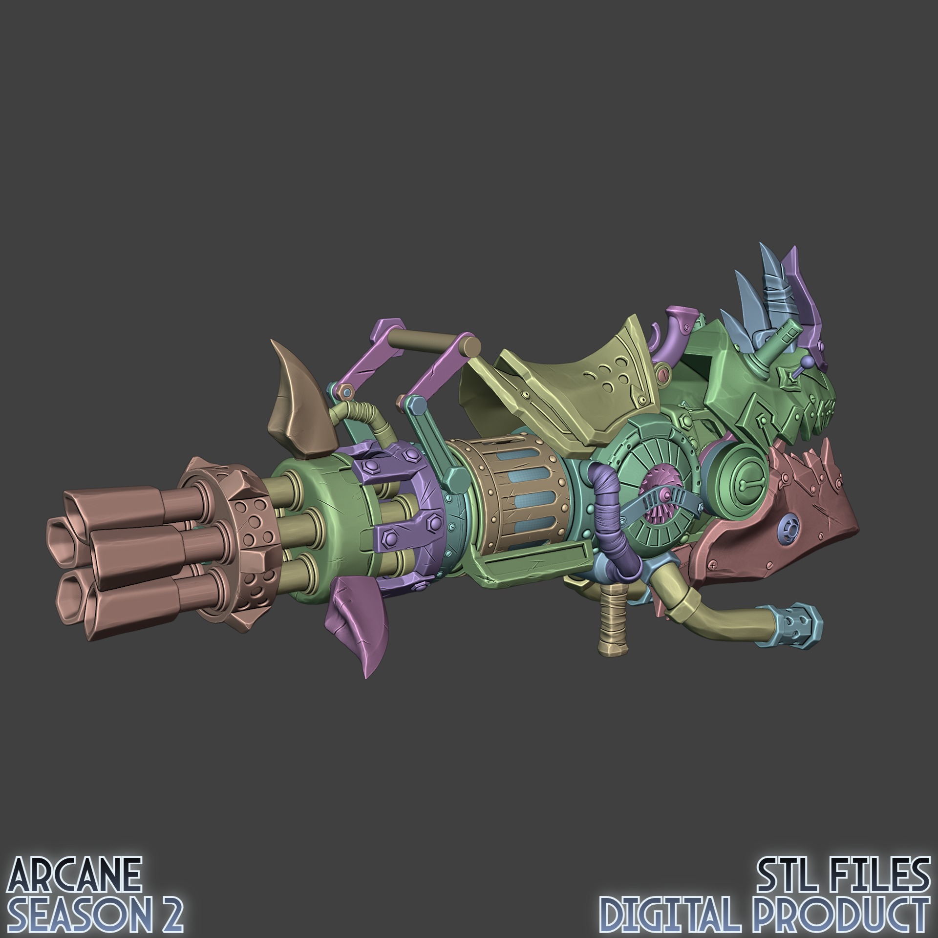 Jinx Rhino Launcher Arcane League Of Legends 3D print model_8