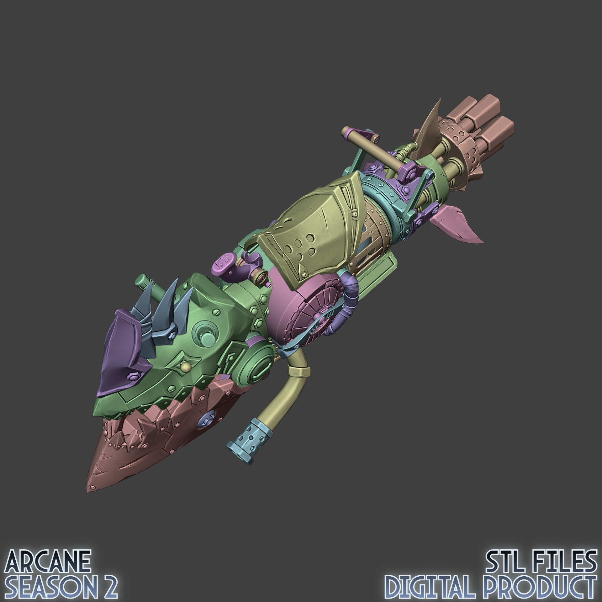 Jinx Rhino Launcher Arcane League Of Legends 3D print model_9