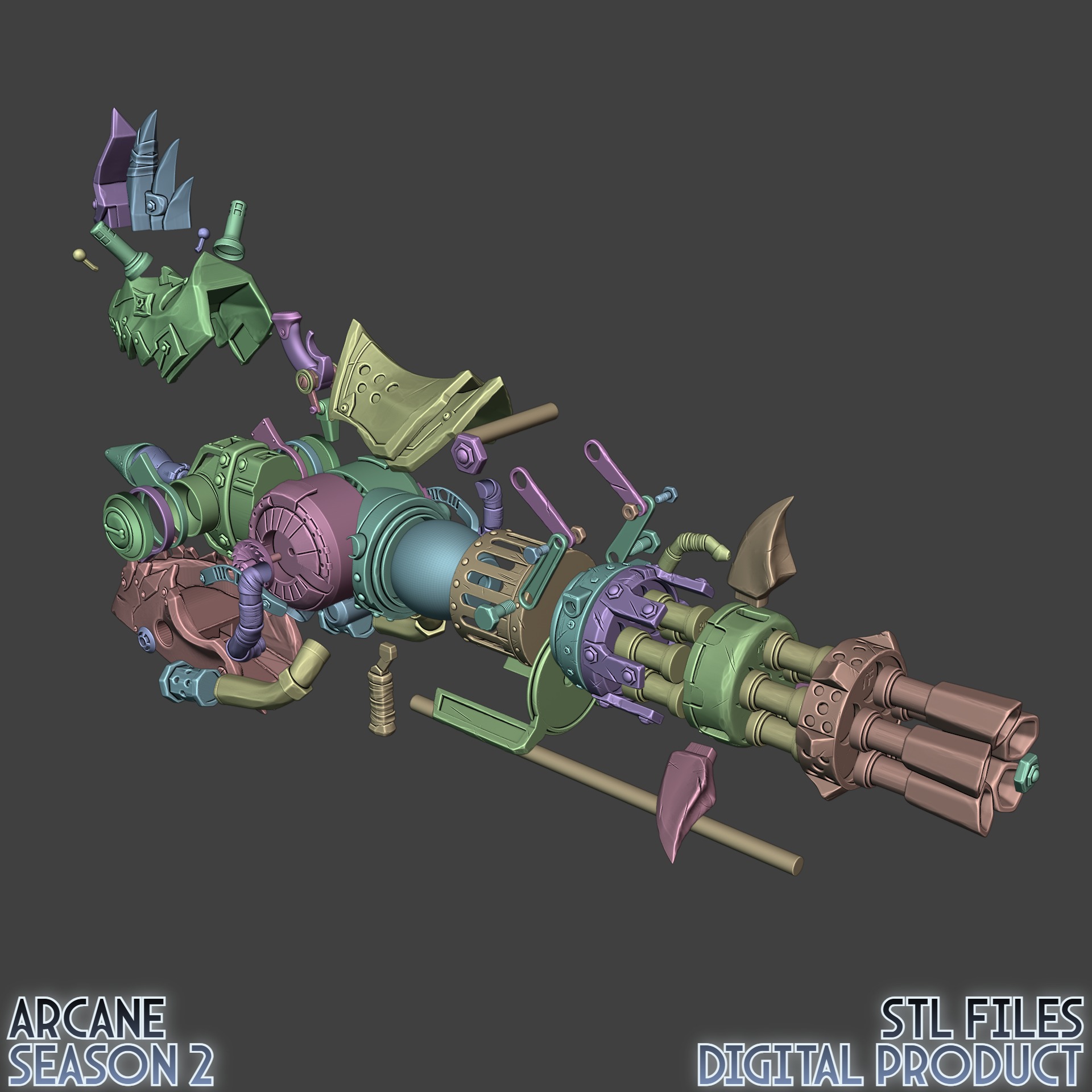 Jinx Rhino Launcher Arcane League Of Legends 3D print model_10