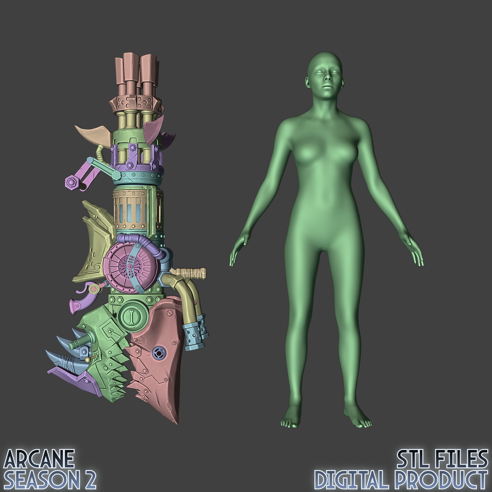 Jinx Rhino Launcher Arcane League Of Legends 3D print model_5