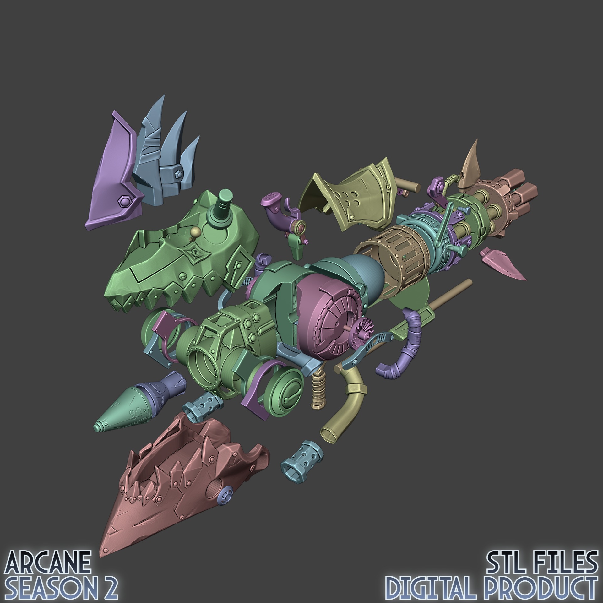 Jinx Rhino Launcher Arcane League Of Legends 3D print model_11