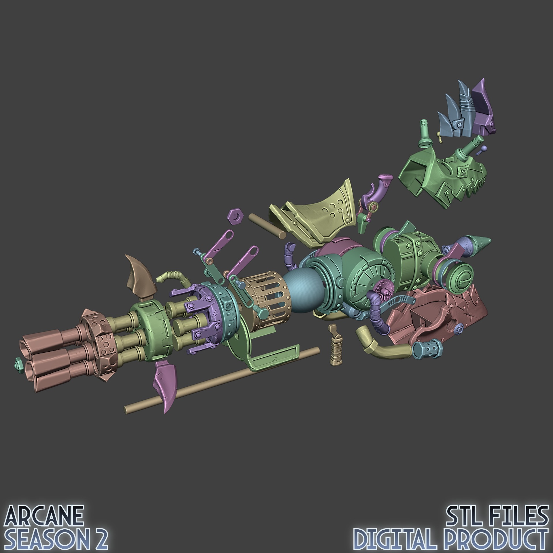 Jinx Rhino Launcher Arcane League Of Legends 3D print model_12
