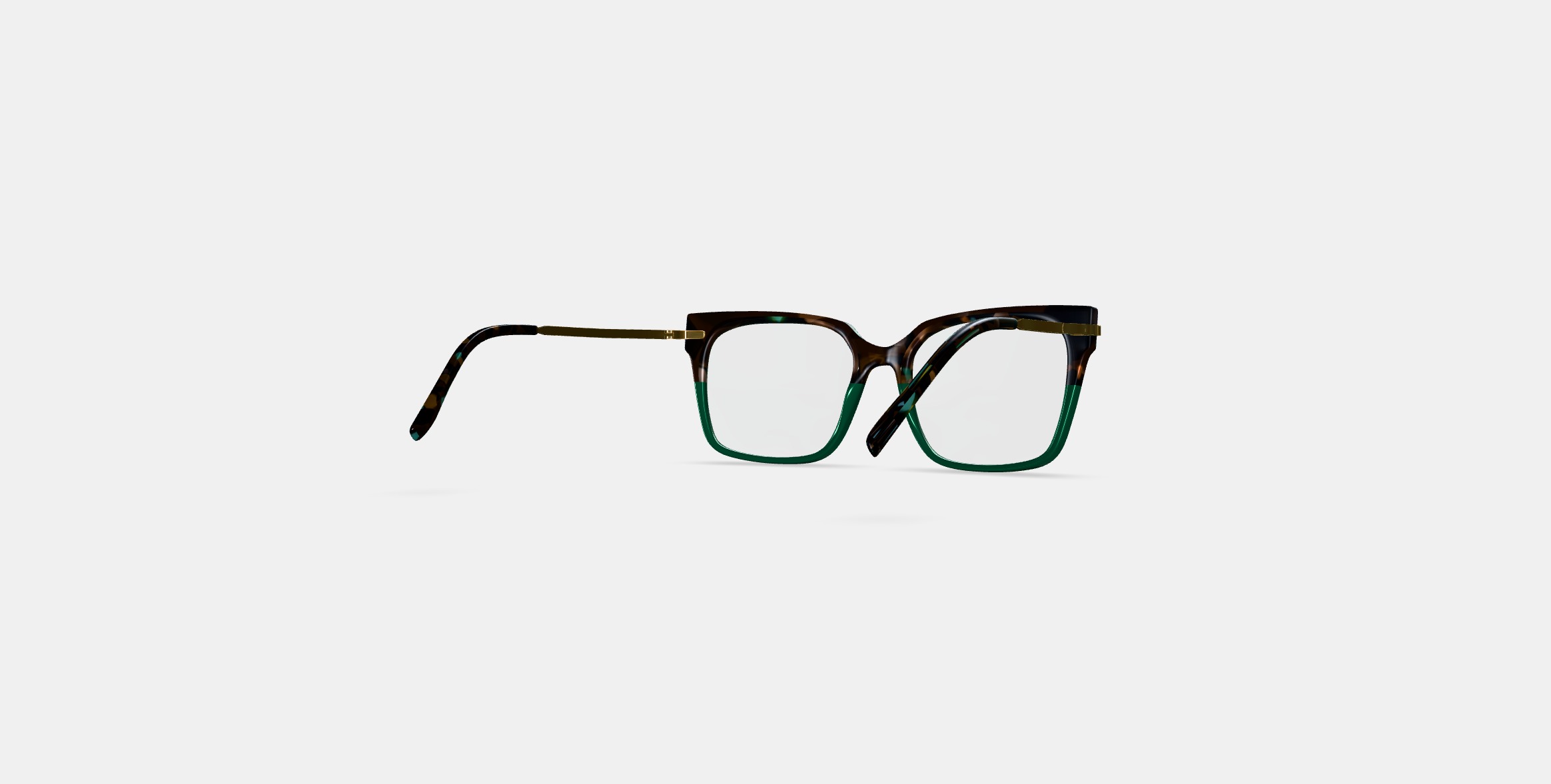 Vela Eyeglasses in Aventurine Tortoise with Polished Gold 3D model_5