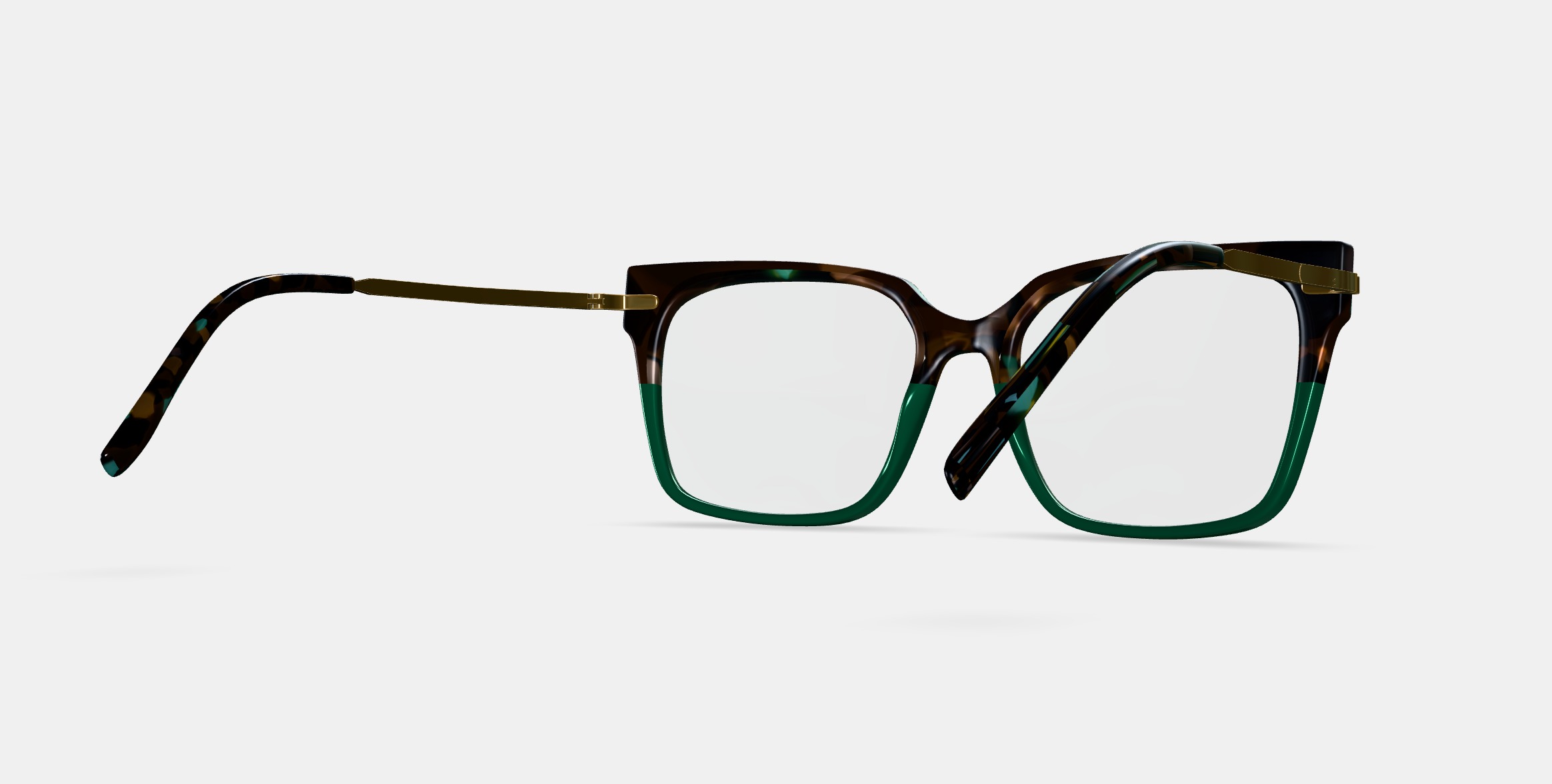 Vela Eyeglasses in Aventurine Tortoise with Polished Gold 3D model_6