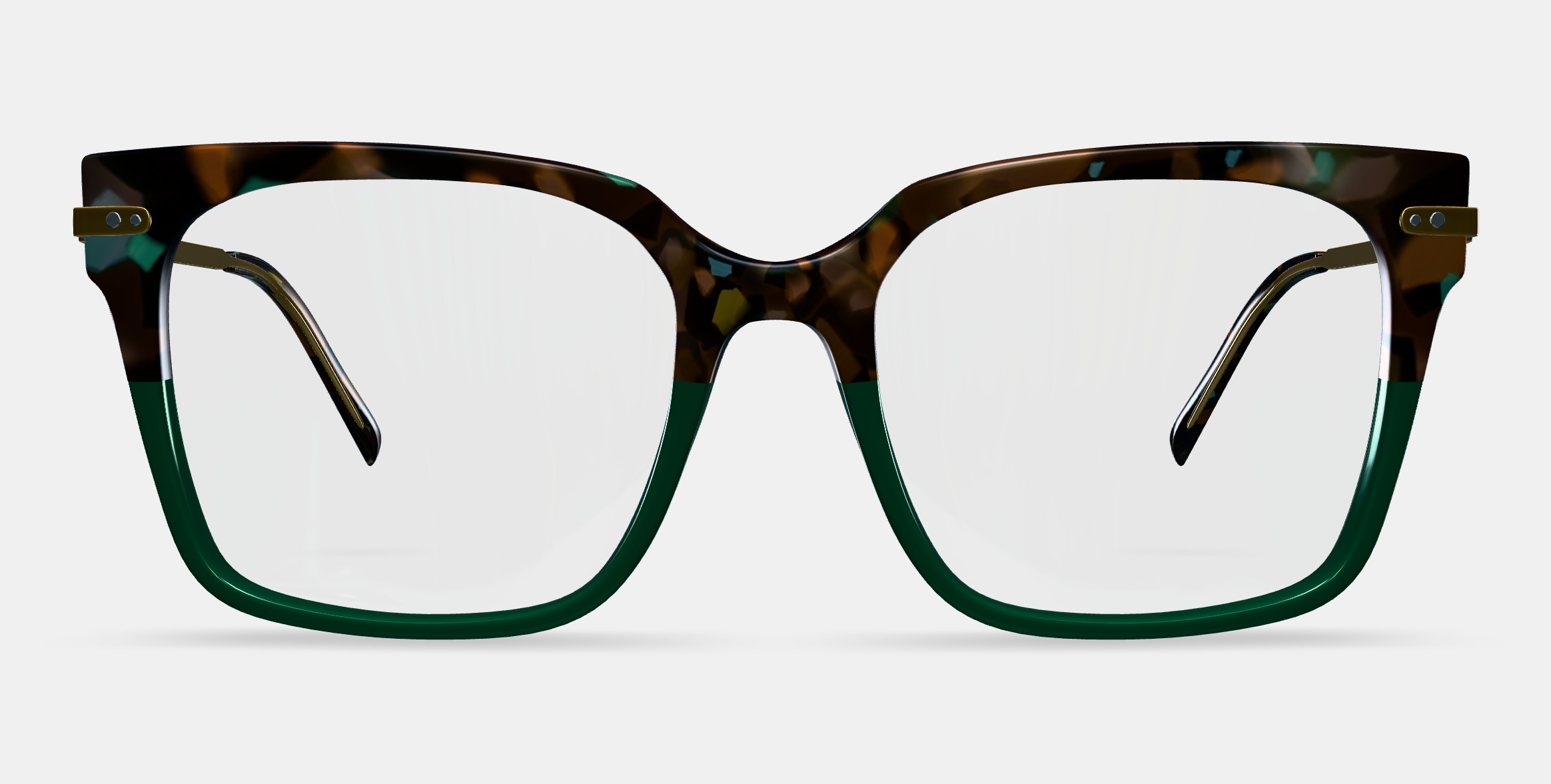 Vela Eyeglasses in Aventurine Tortoise with Polished Gold 3D model_11