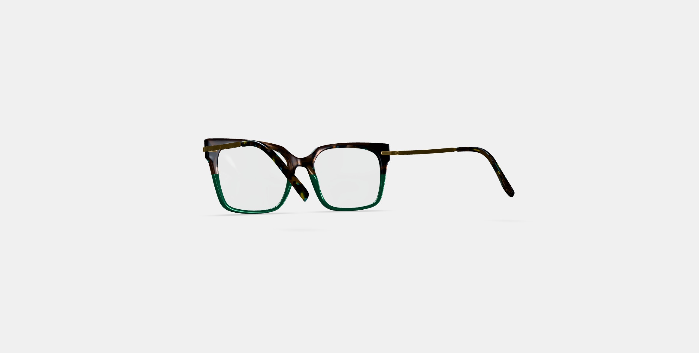 Vela Eyeglasses in Aventurine Tortoise with Polished Gold 3D model_16