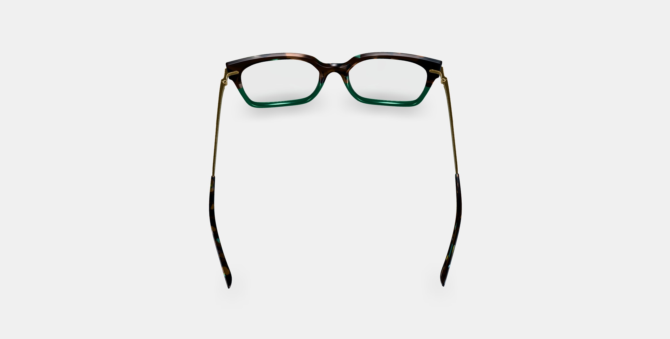 Vela Eyeglasses in Aventurine Tortoise with Polished Gold 3D model_3