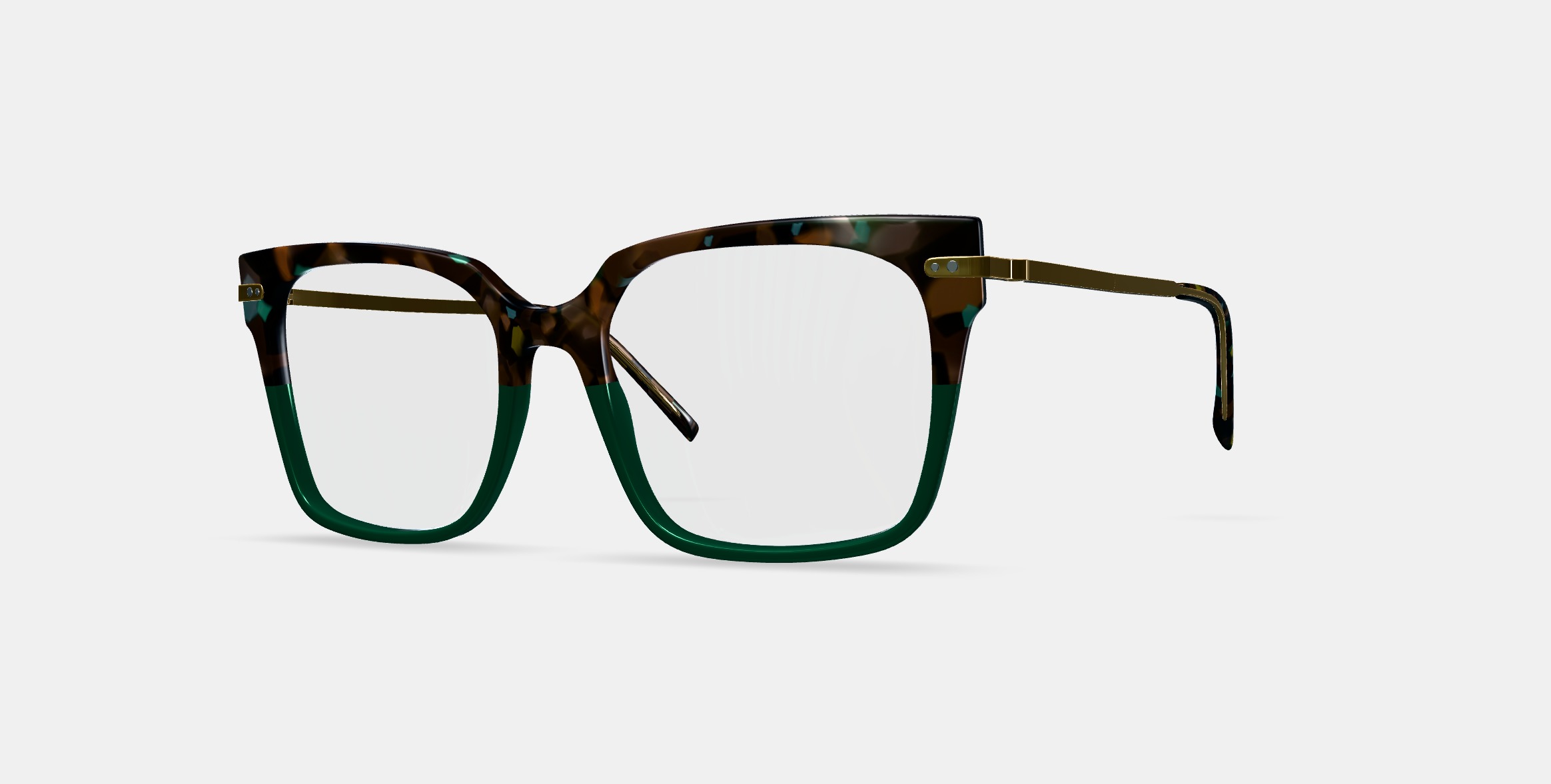Vela Eyeglasses in Aventurine Tortoise with Polished Gold 3D model_13