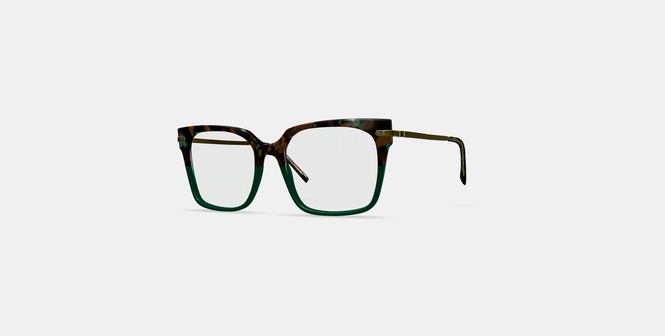 Vela Eyeglasses in Aventurine Tortoise with Polished Gold 3D model_12