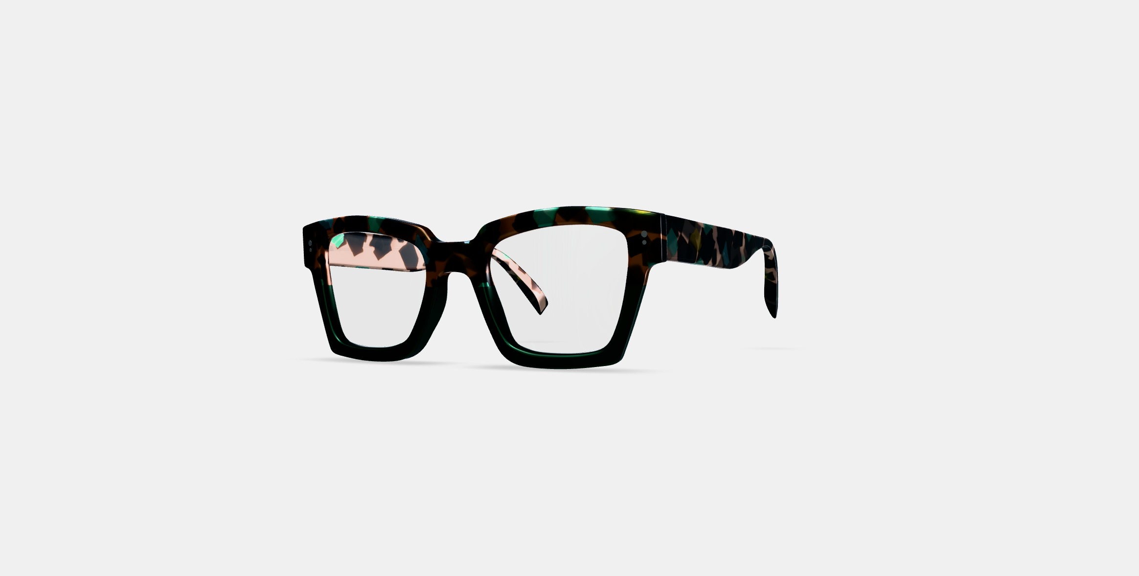 Sonia Eyeglasses in Aventurine Tortoise Fade 3D model_12