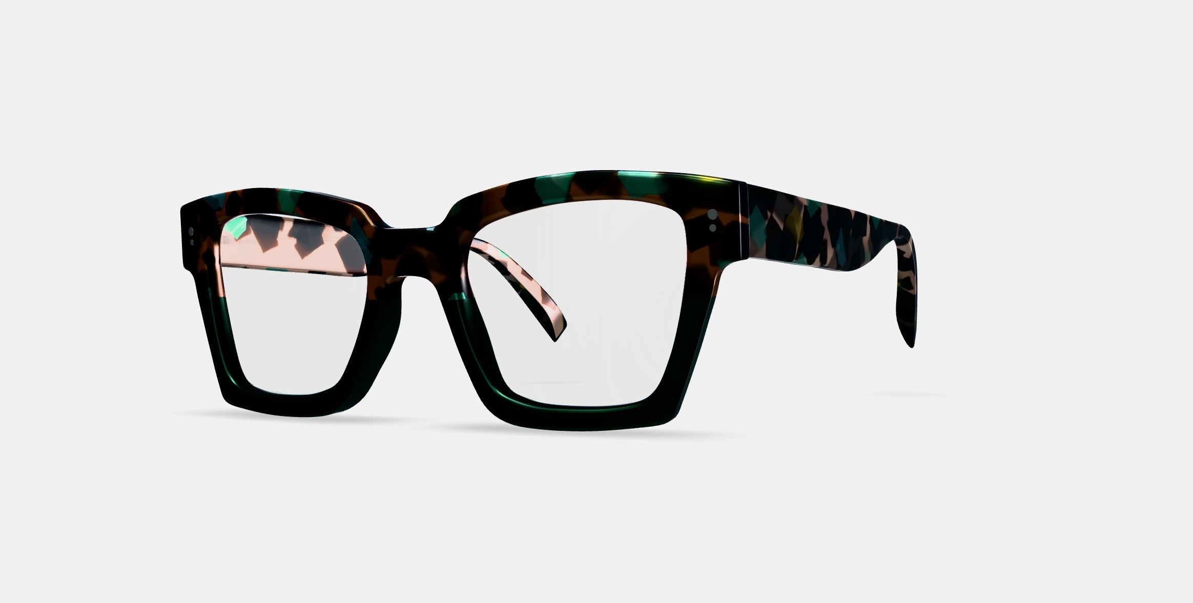 Sonia Eyeglasses in Aventurine Tortoise Fade 3D model_13
