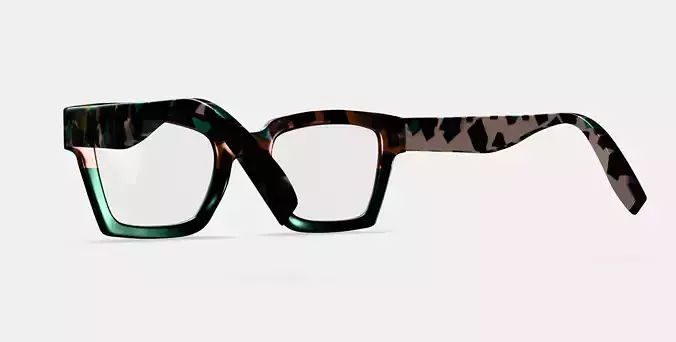 Sonia Eyeglasses in Aventurine Tortoise Fade 3D model
