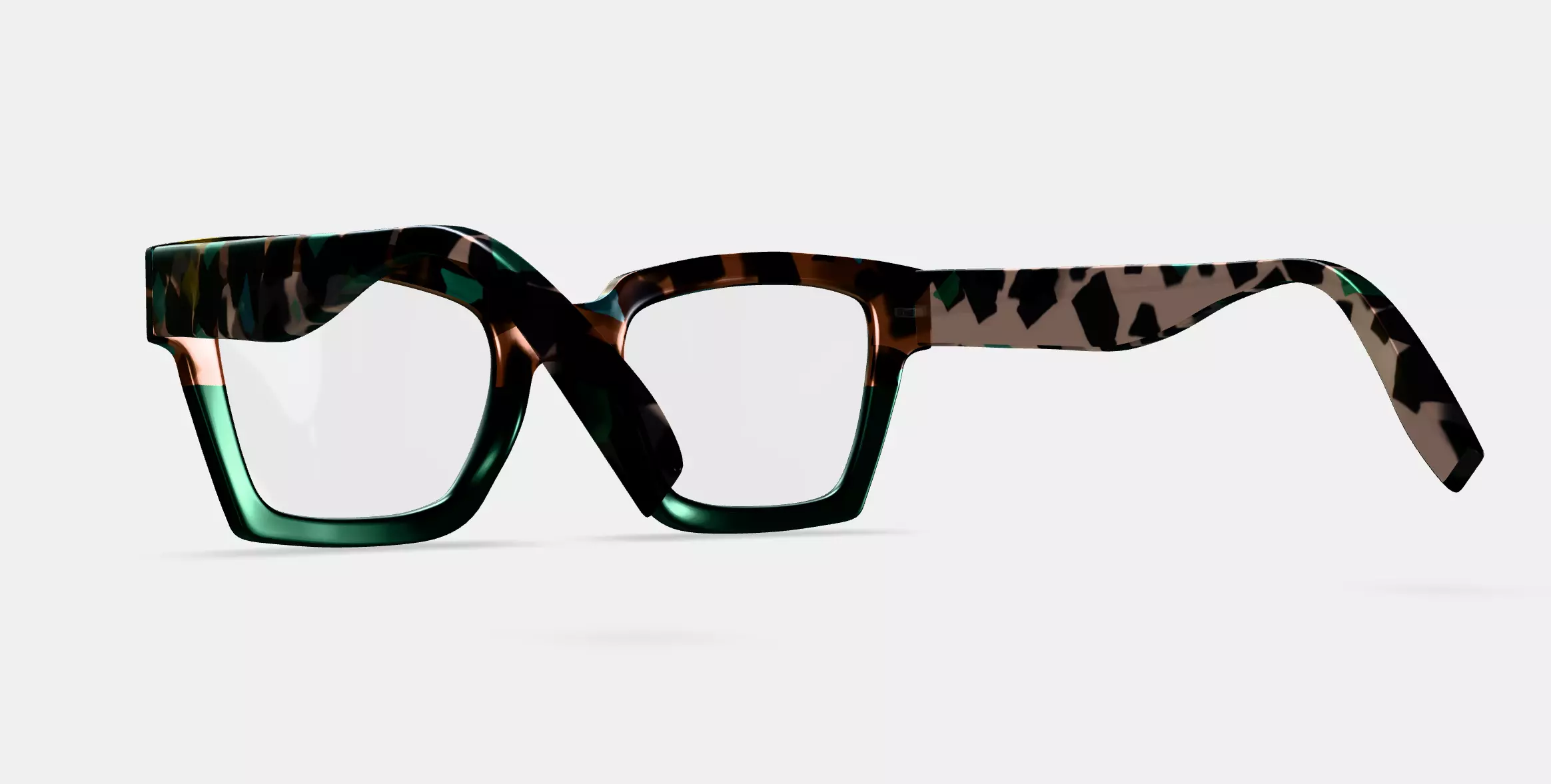 Sonia Eyeglasses in Aventurine Tortoise Fade 3D model_0