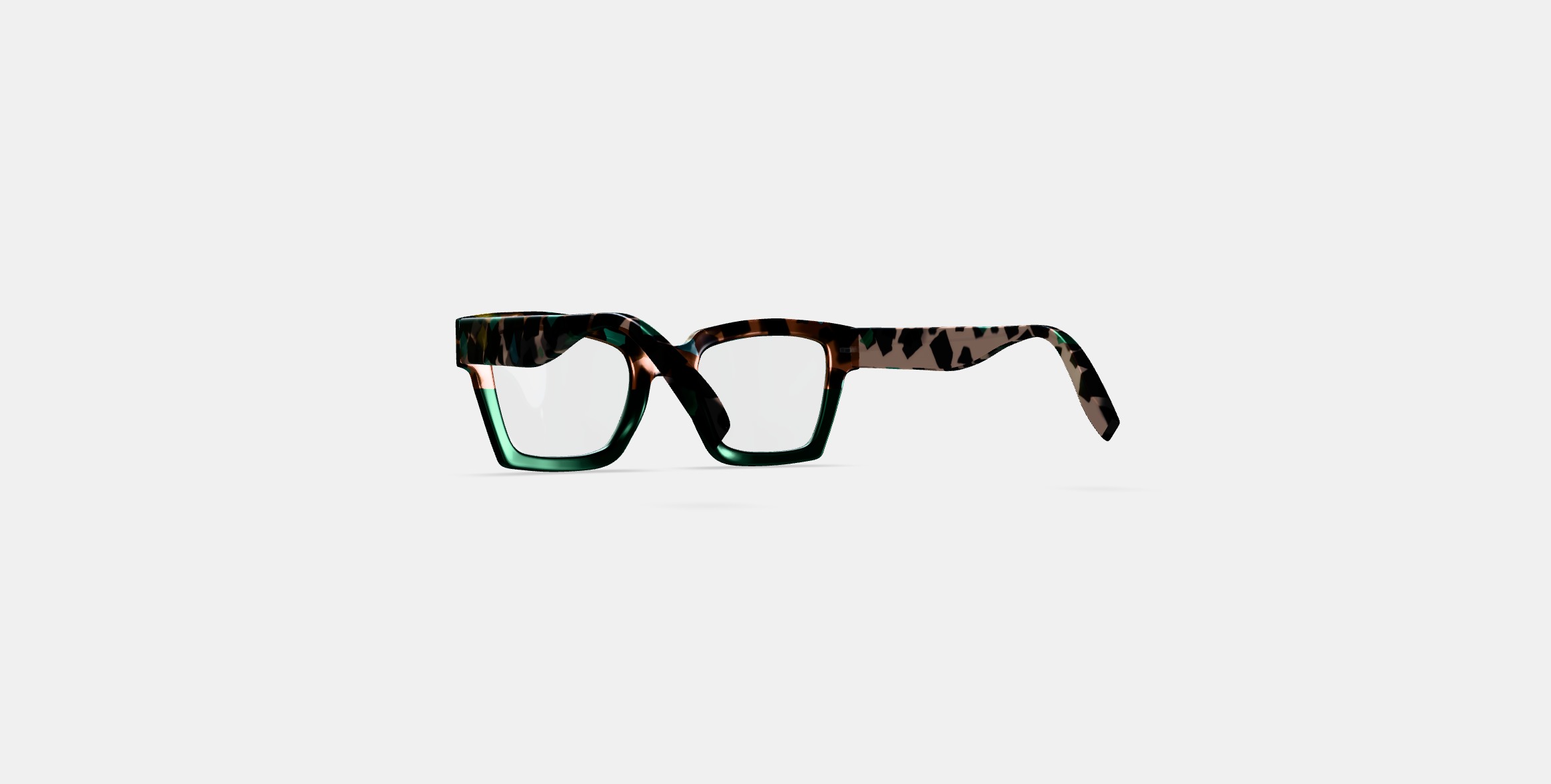 Sonia Eyeglasses in Aventurine Tortoise Fade 3D model_16