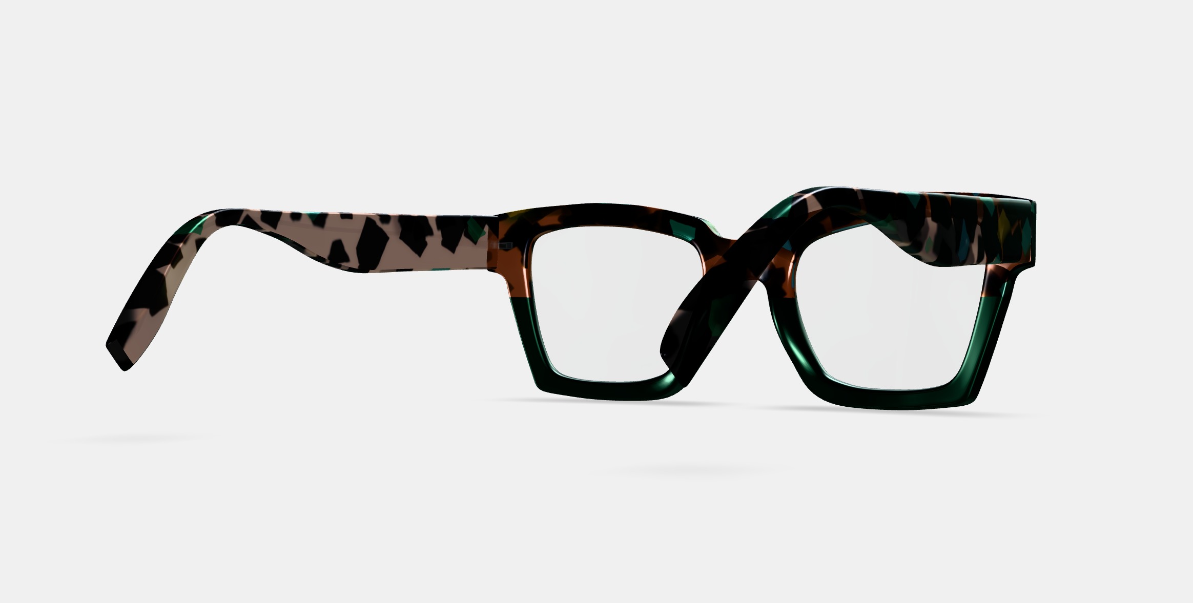 Sonia Eyeglasses in Aventurine Tortoise Fade 3D model_6