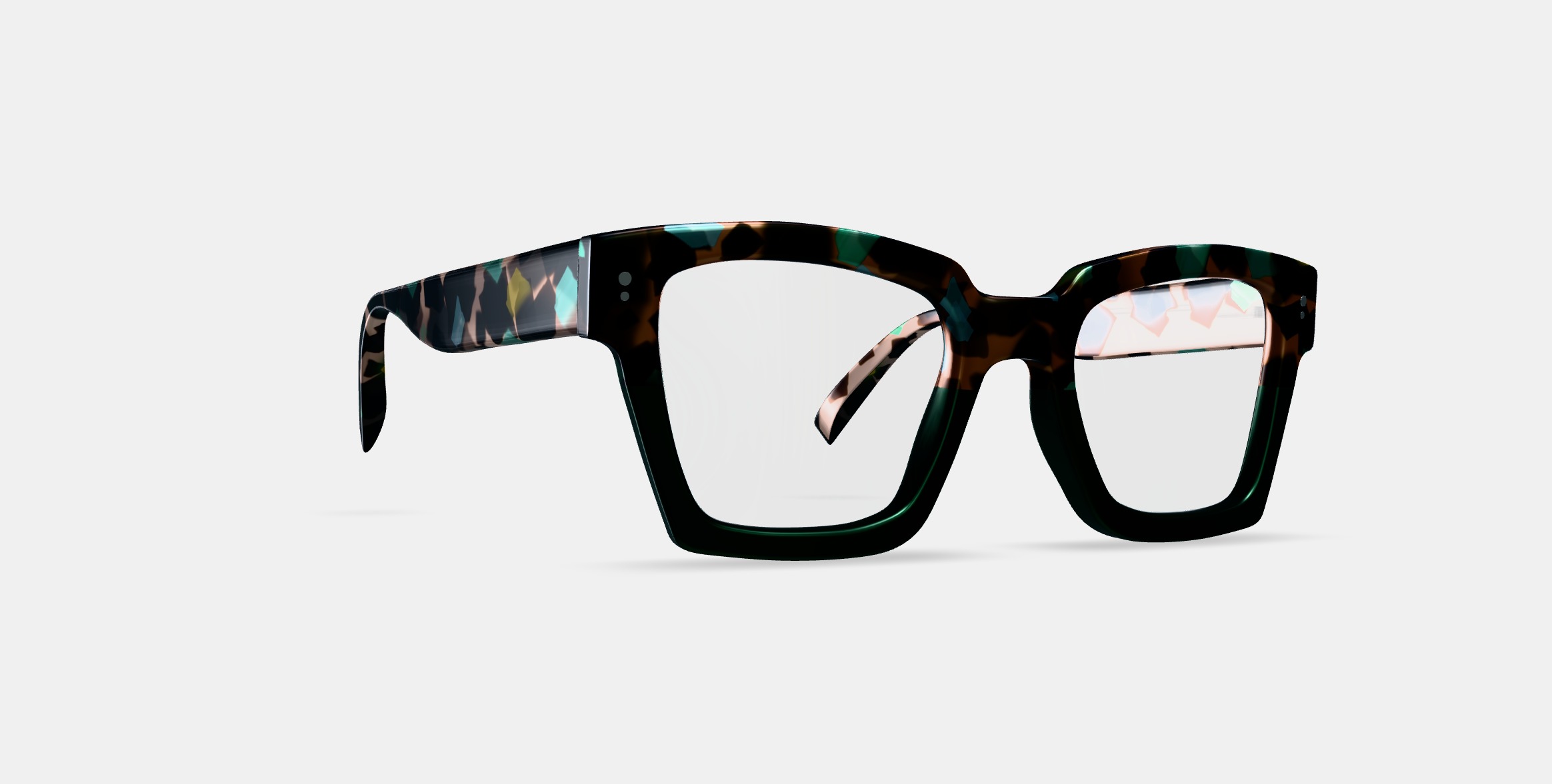 Sonia Eyeglasses in Aventurine Tortoise Fade 3D model_9