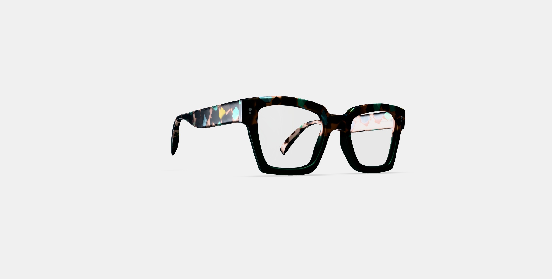 Sonia Eyeglasses in Aventurine Tortoise Fade 3D model_3