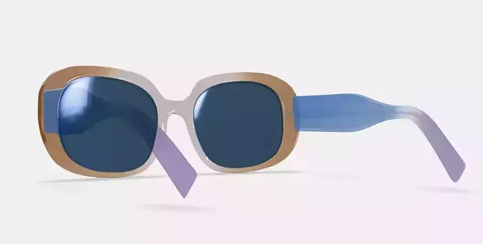 Bridie Sunglasses in Hyacinth Crystal Fade 3D model