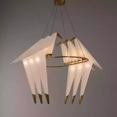 Luxurious Origami Bird Chandelier - High Quality  Free 3D model