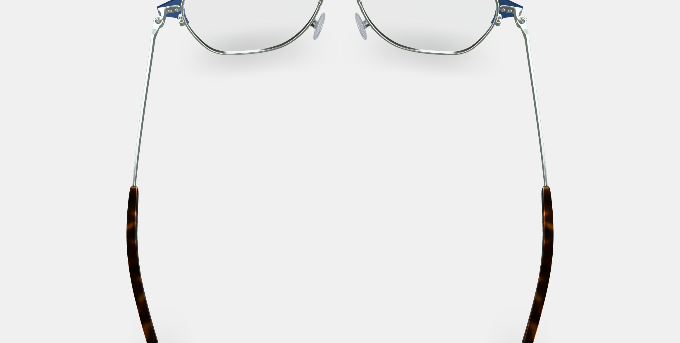 Corson Eyeglasses in Polished Silver with Deep Teal 3D model_4