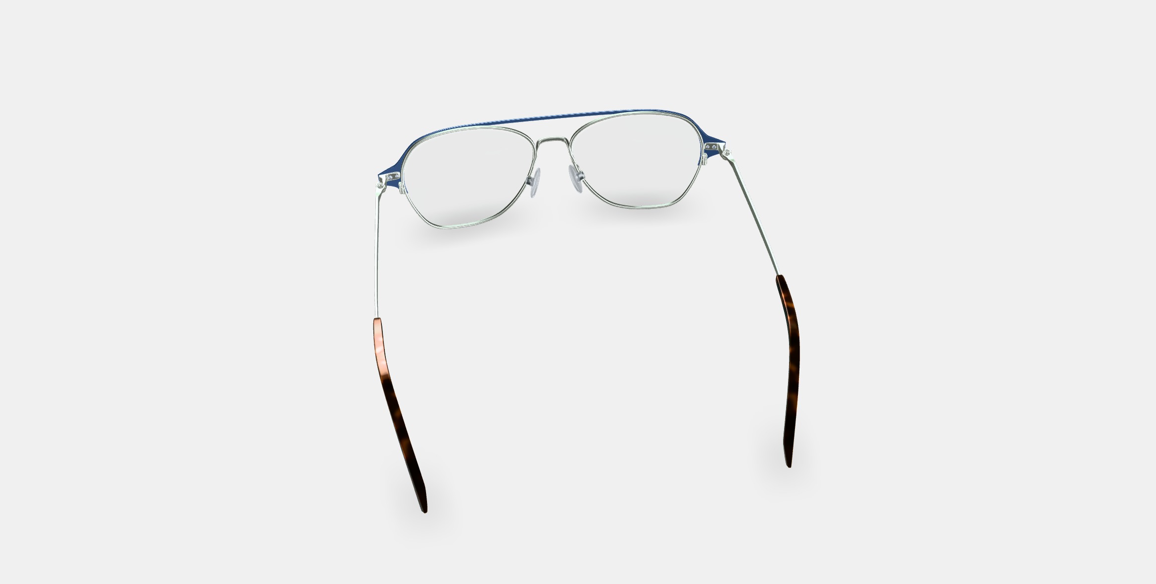 Corson Eyeglasses in Polished Silver with Deep Teal 3D model_3