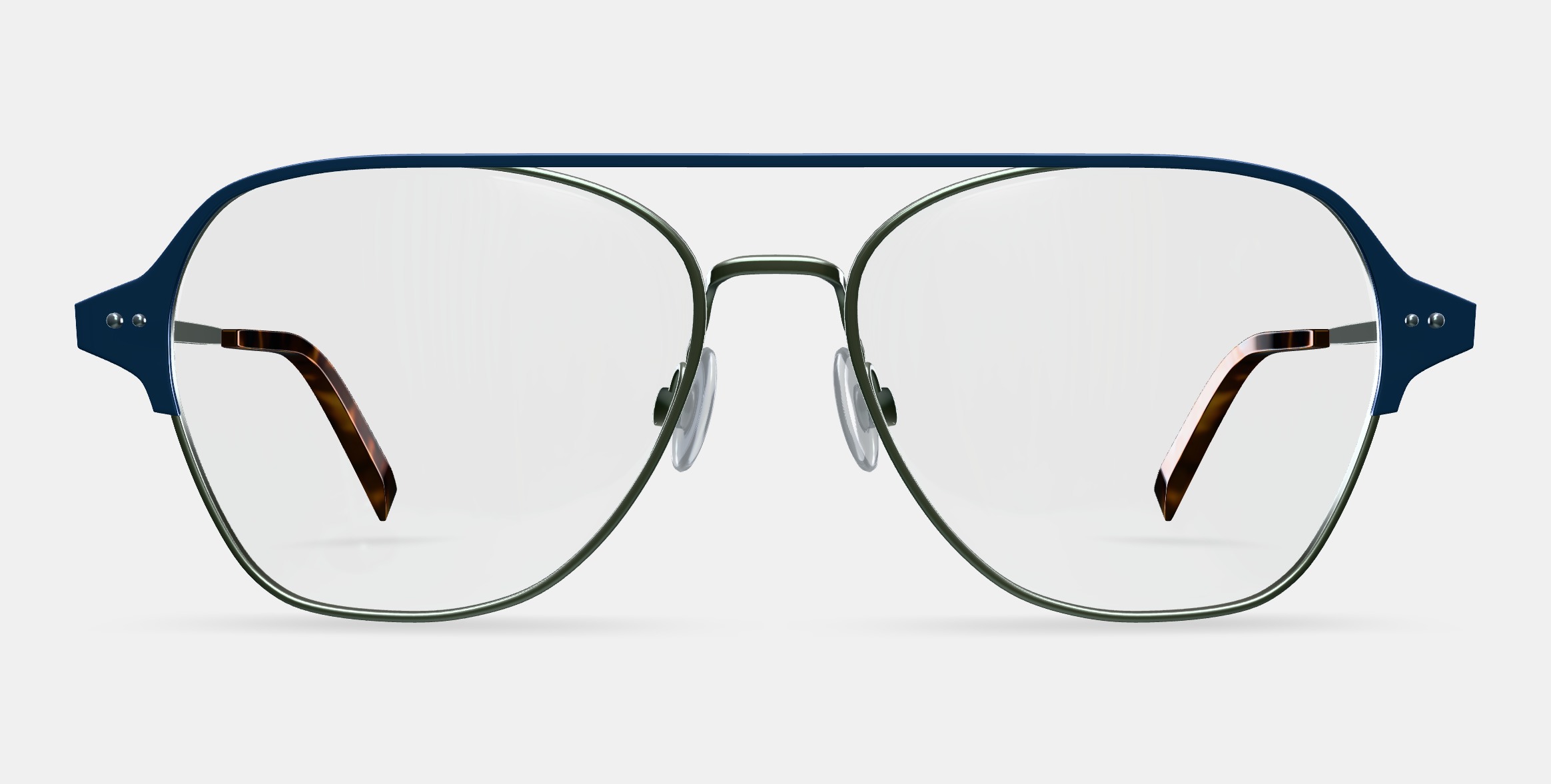 Corson Eyeglasses in Polished Silver with Deep Teal 3D model_11