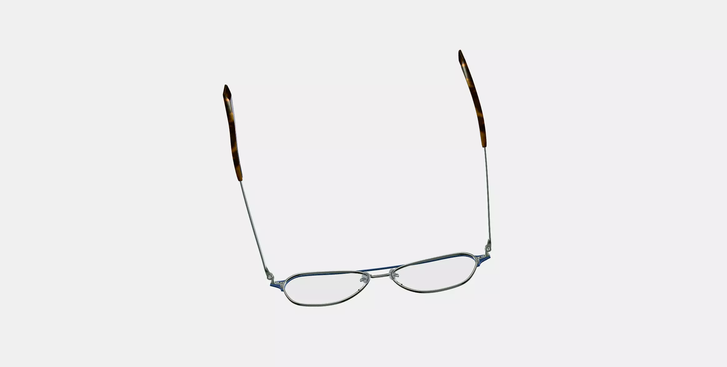 Corson Eyeglasses in Polished Silver with Deep Teal 3D model_0