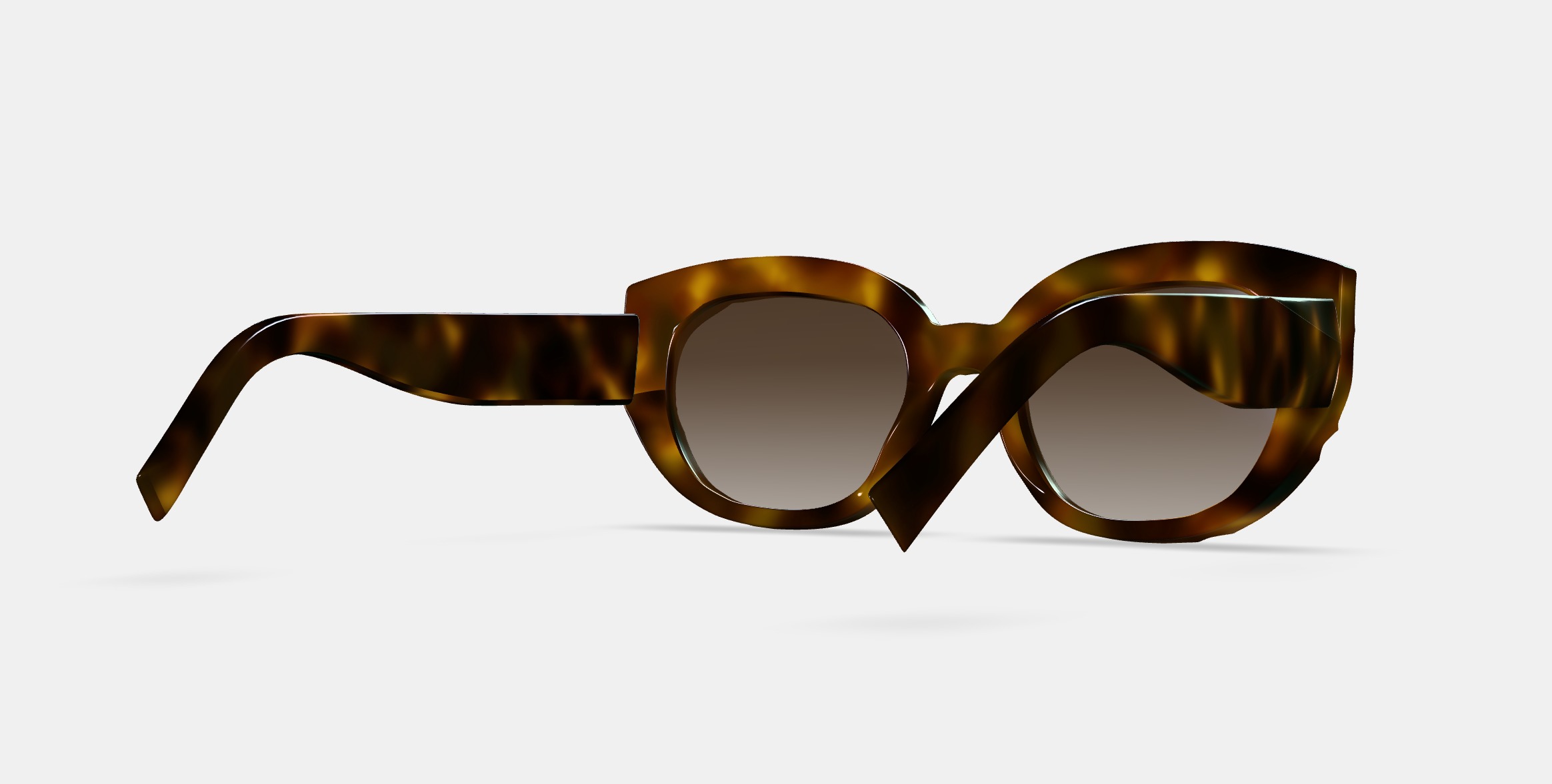 Maxine Sunglasses in Cognac Tortoise 3D model_6