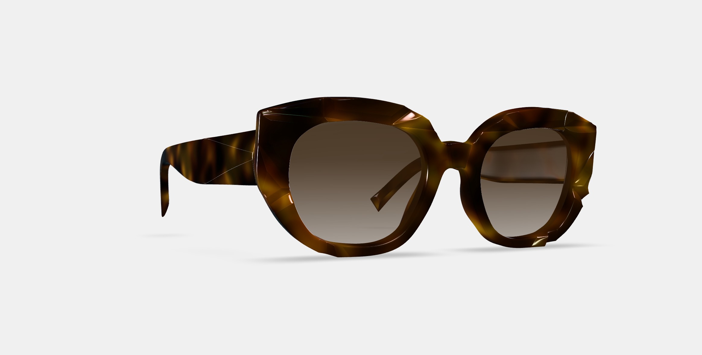 Maxine Sunglasses in Cognac Tortoise 3D model_9