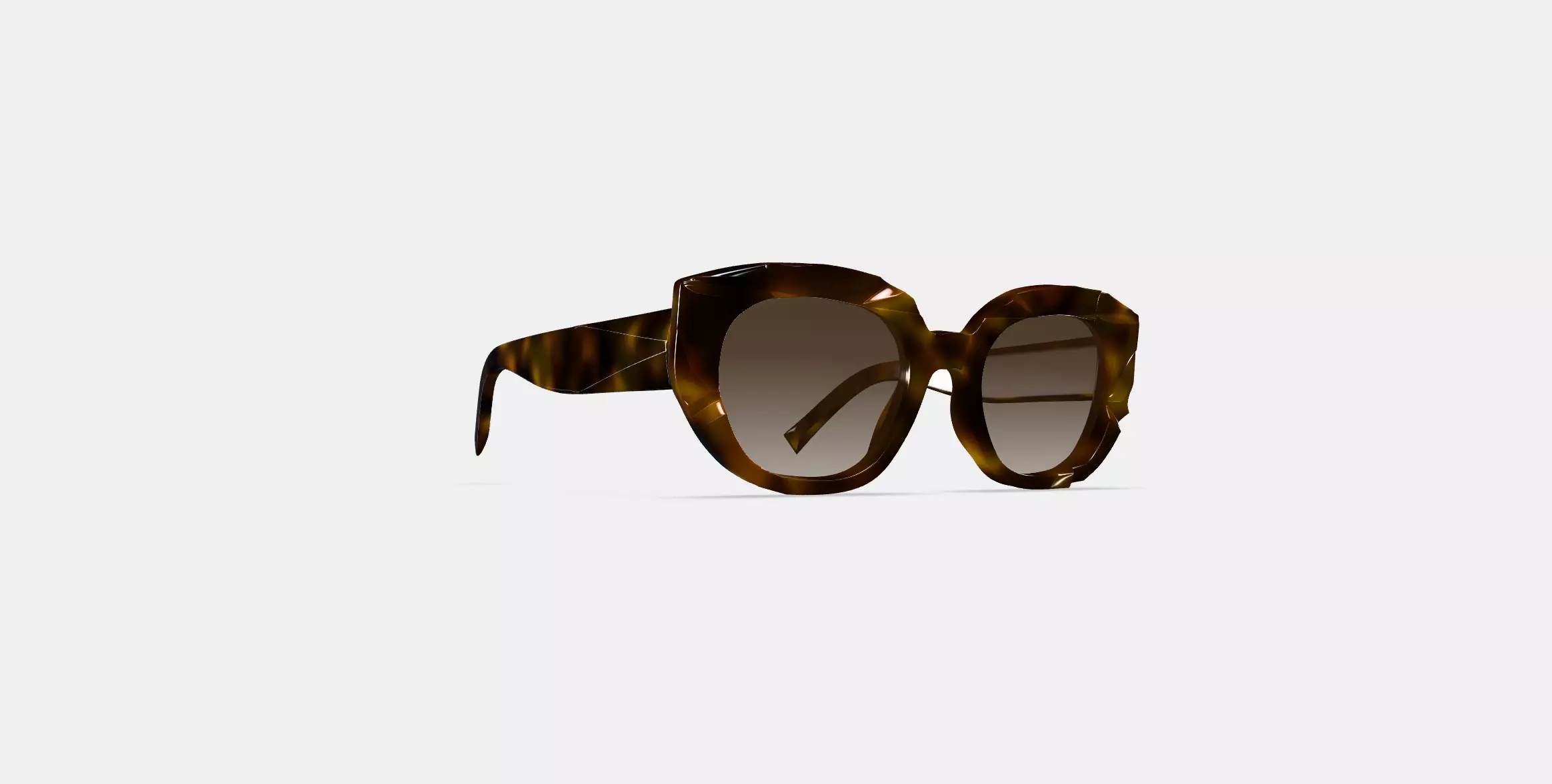 Maxine Sunglasses in Cognac Tortoise 3D model_0