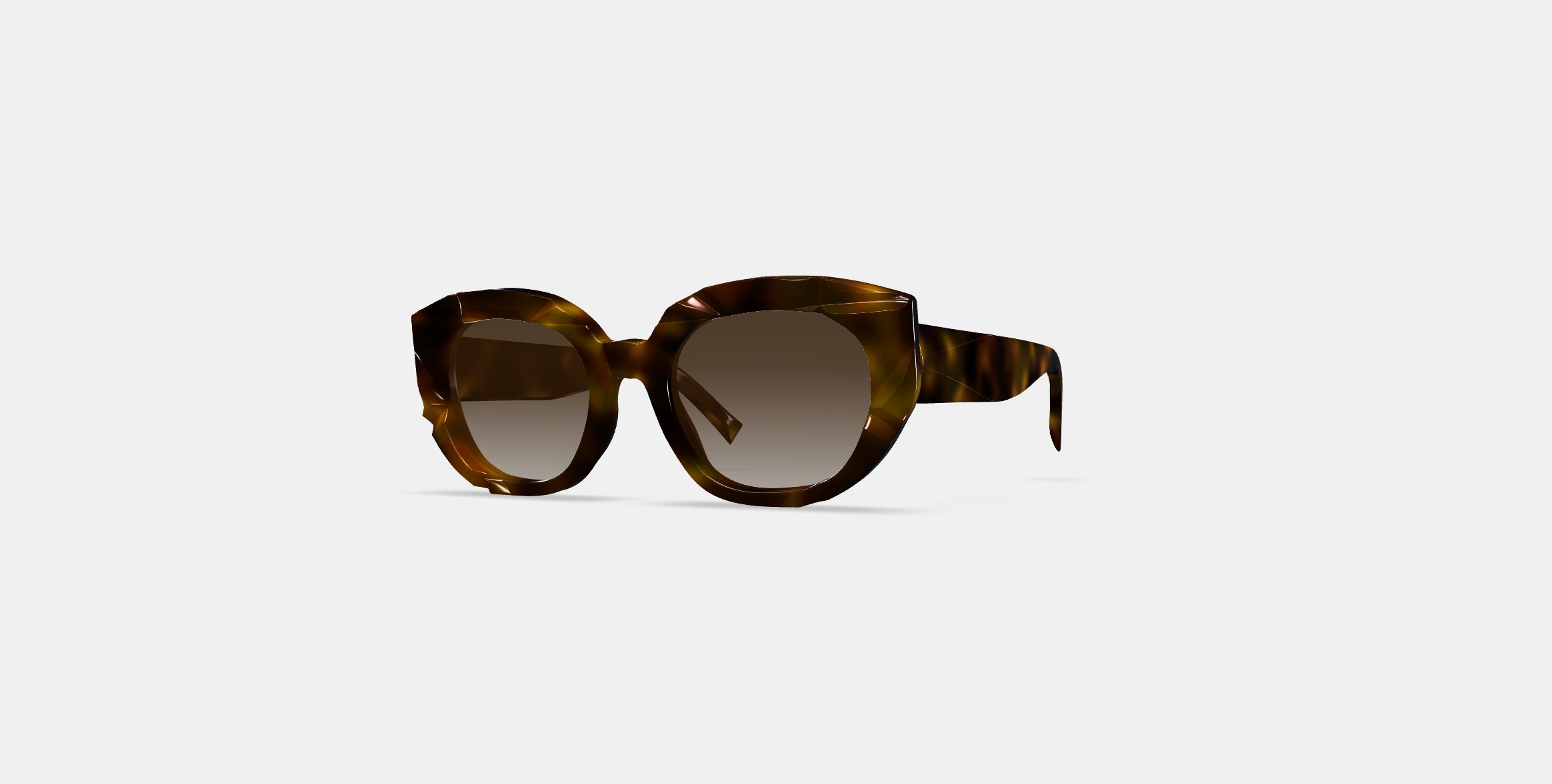 Maxine Sunglasses in Cognac Tortoise 3D model_11