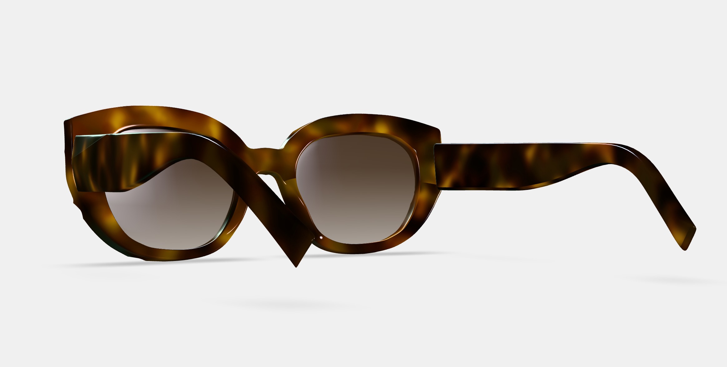 Maxine Sunglasses in Cognac Tortoise 3D model_3