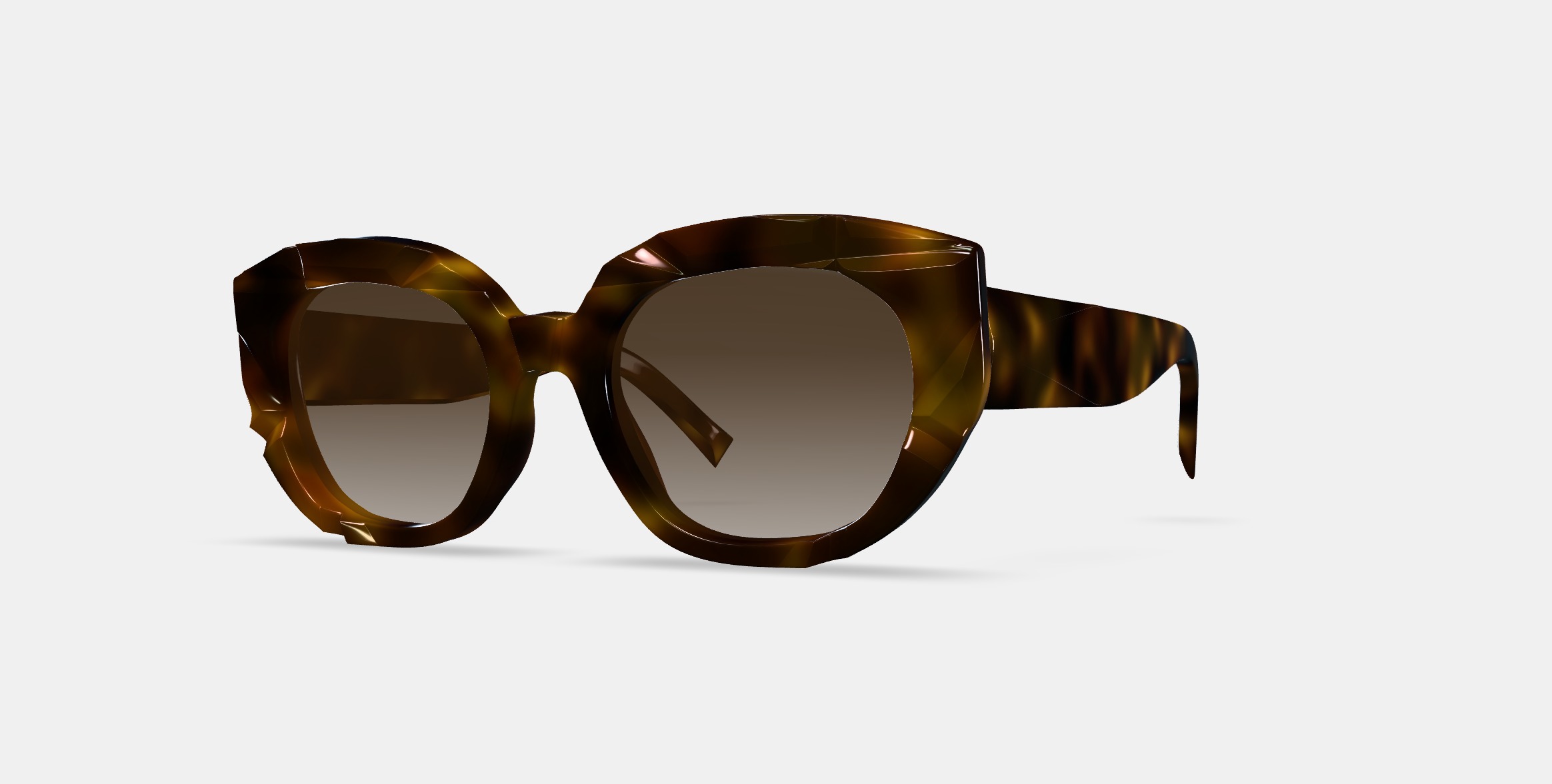 Maxine Sunglasses in Cognac Tortoise 3D model_12