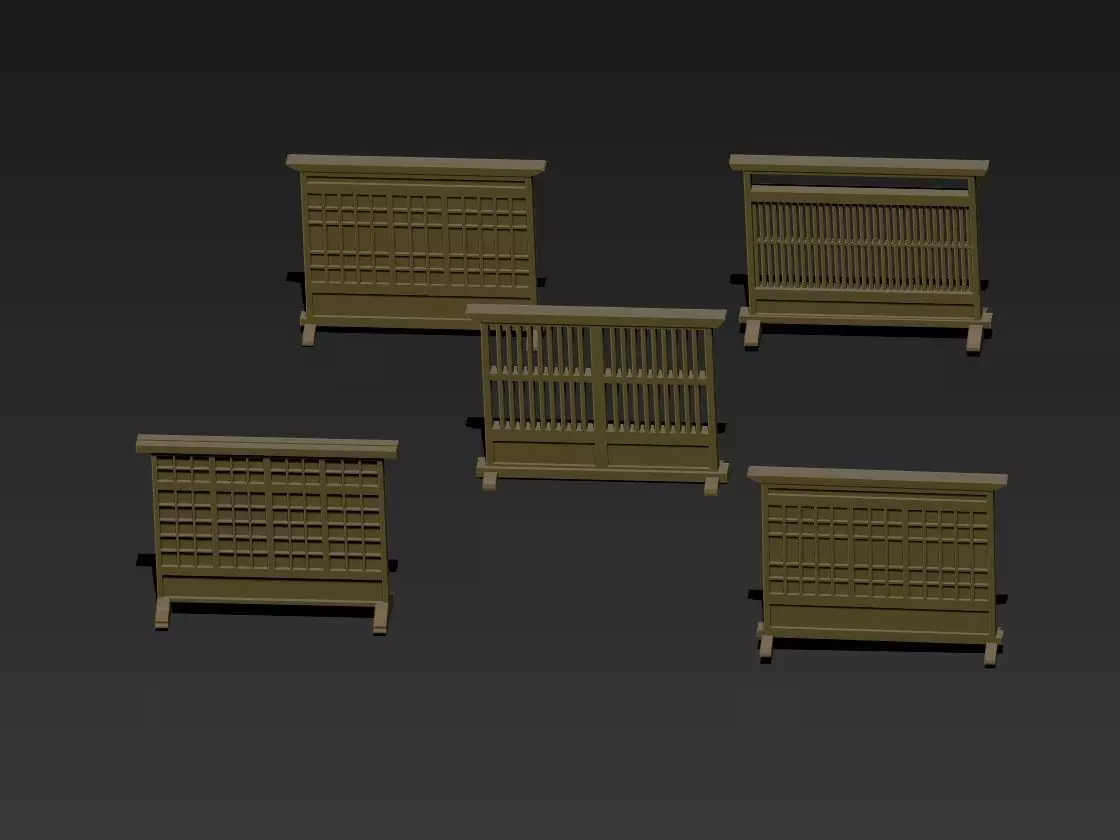 Japanese Single Panel Entrance Screens Tsuitate 3D print model_0