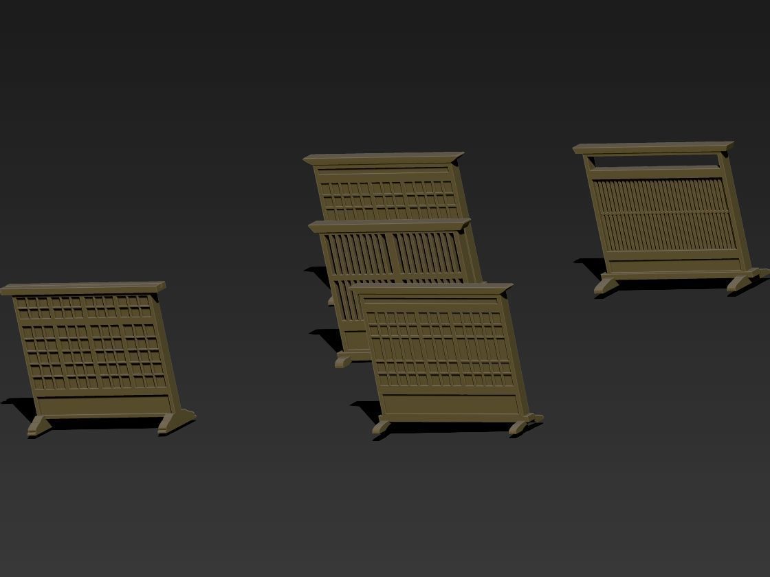 Japanese Single Panel Entrance Screens Tsuitate 3D print model_2