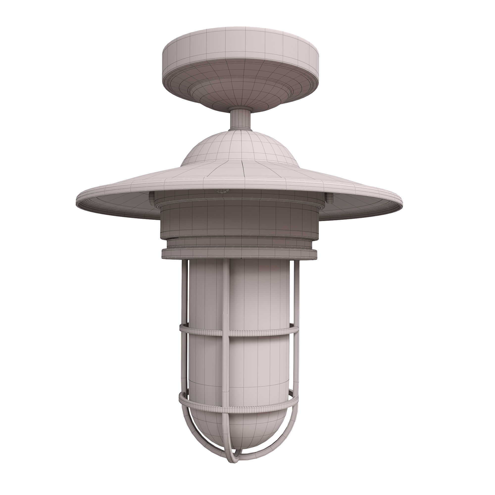 Medium outdoor ceiling light 3D model_1