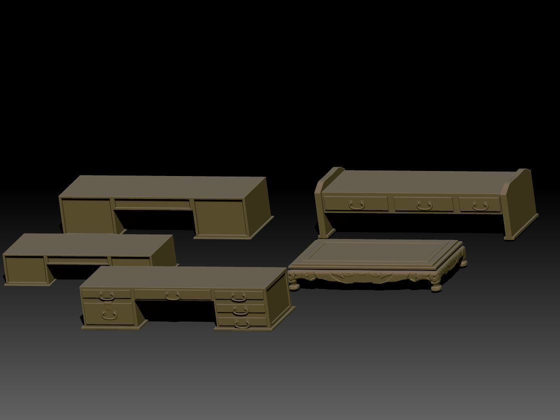 Japanese Table set 02 3D print model_1