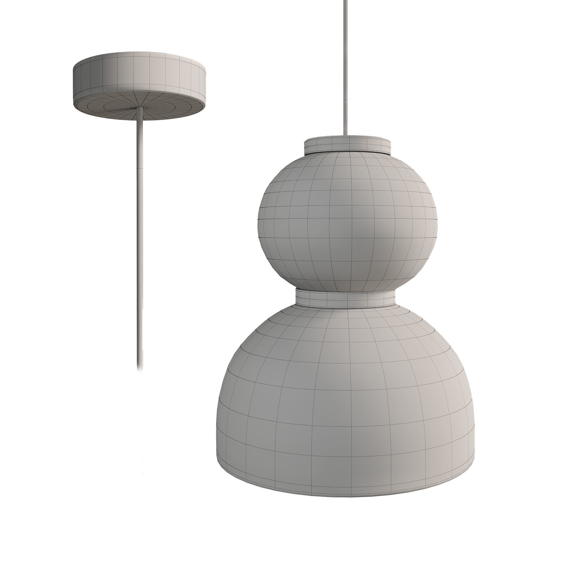 Scandinavian chandelier in Wabi Sabi 3D model_2