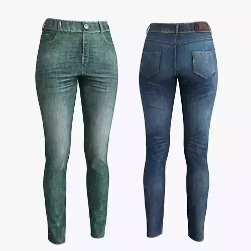 Female Jeans Low-poly 3D model Female Jeans Low-poly 3D model