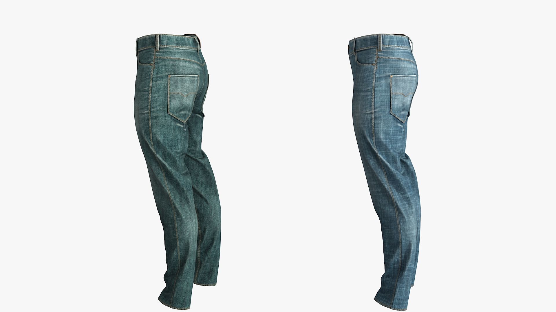 Male Jeans 2 Colors Low-poly 3D model_14