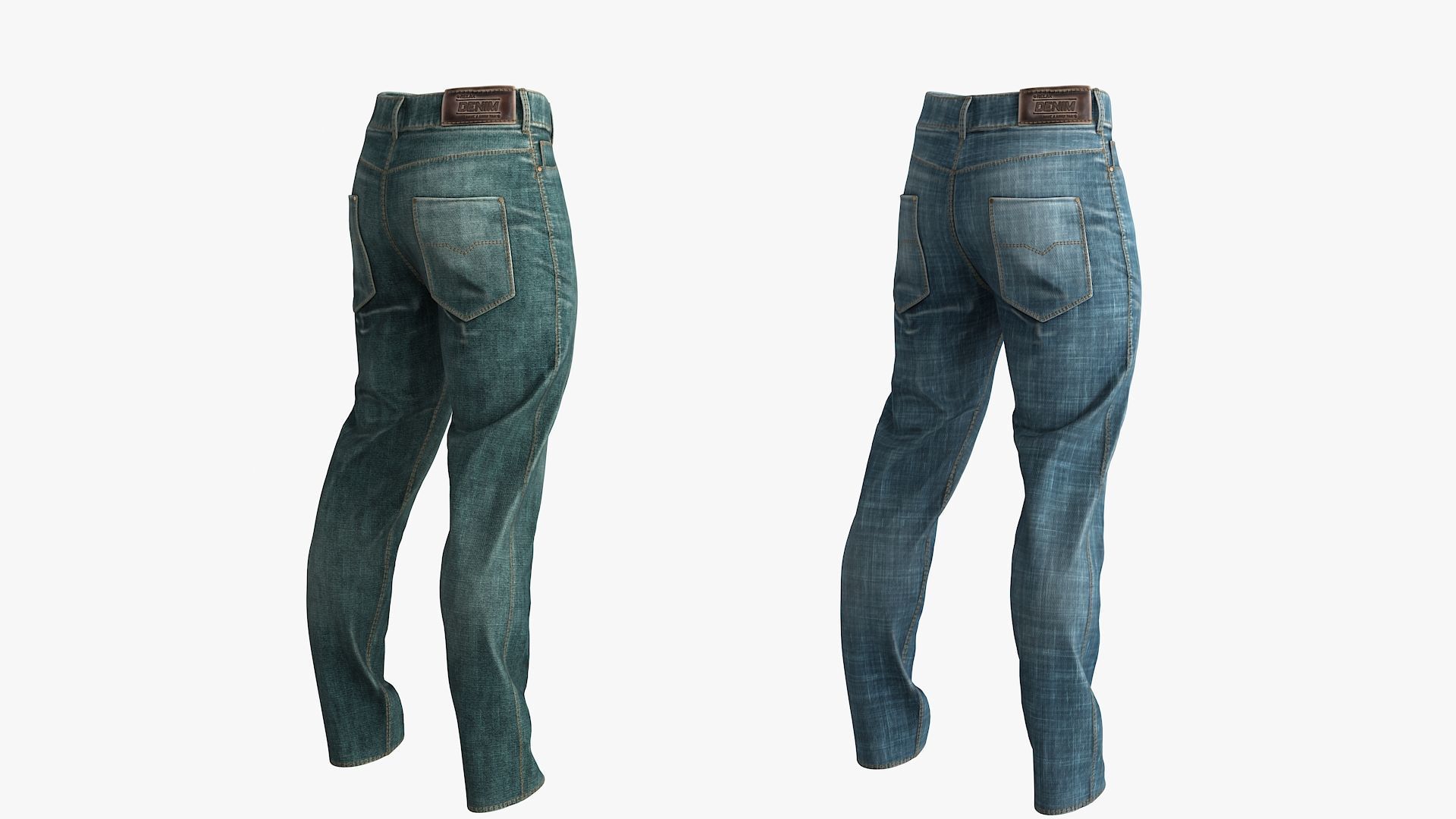 Male Jeans 2 Colors Low-poly 3D model_10