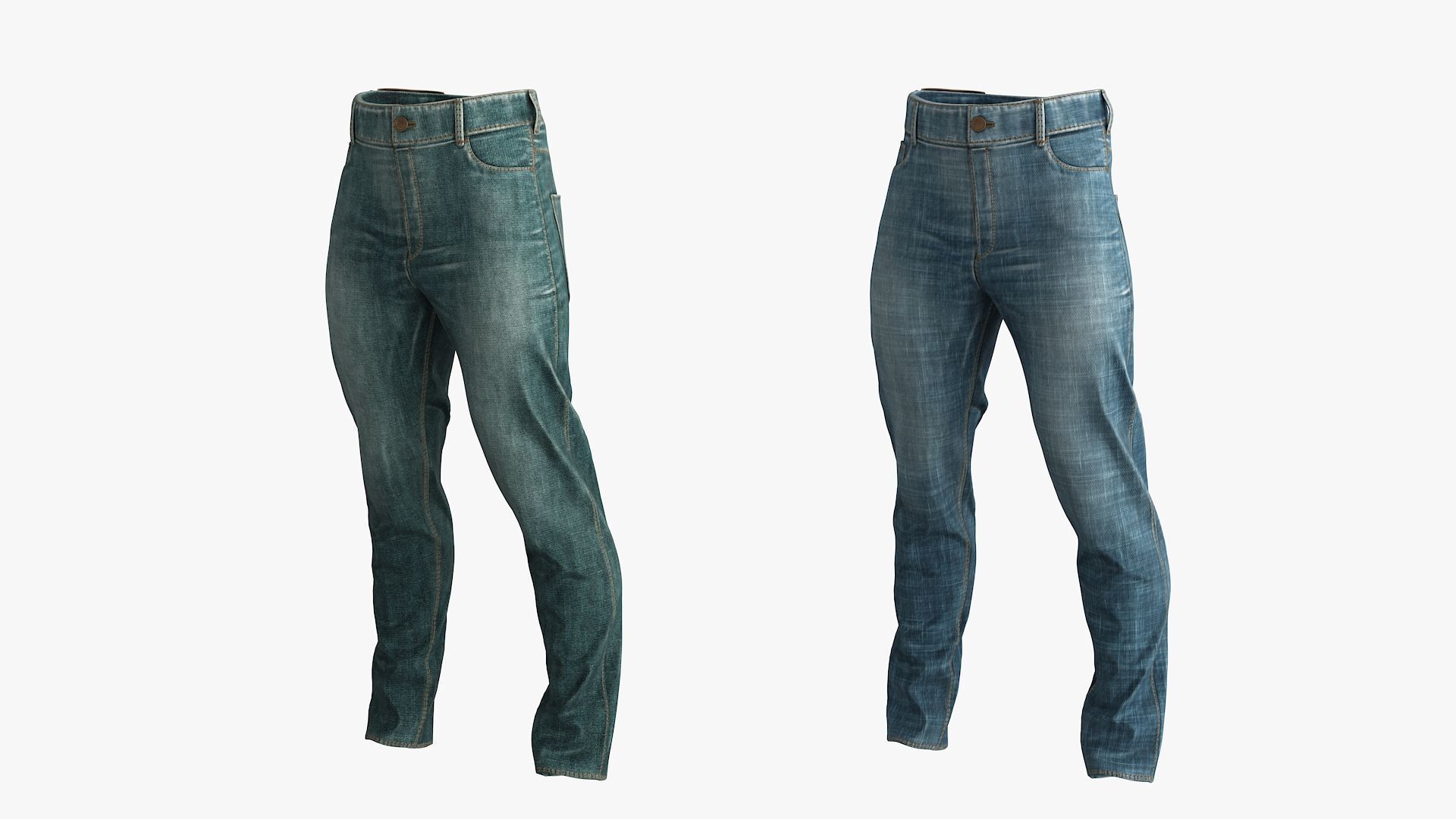 Male Jeans 2 Colors Low-poly 3D model_15