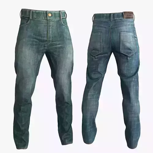 Male Jeans 2 Colors Low-poly 3D model Male Jeans 2 Colors Low-poly 3D model