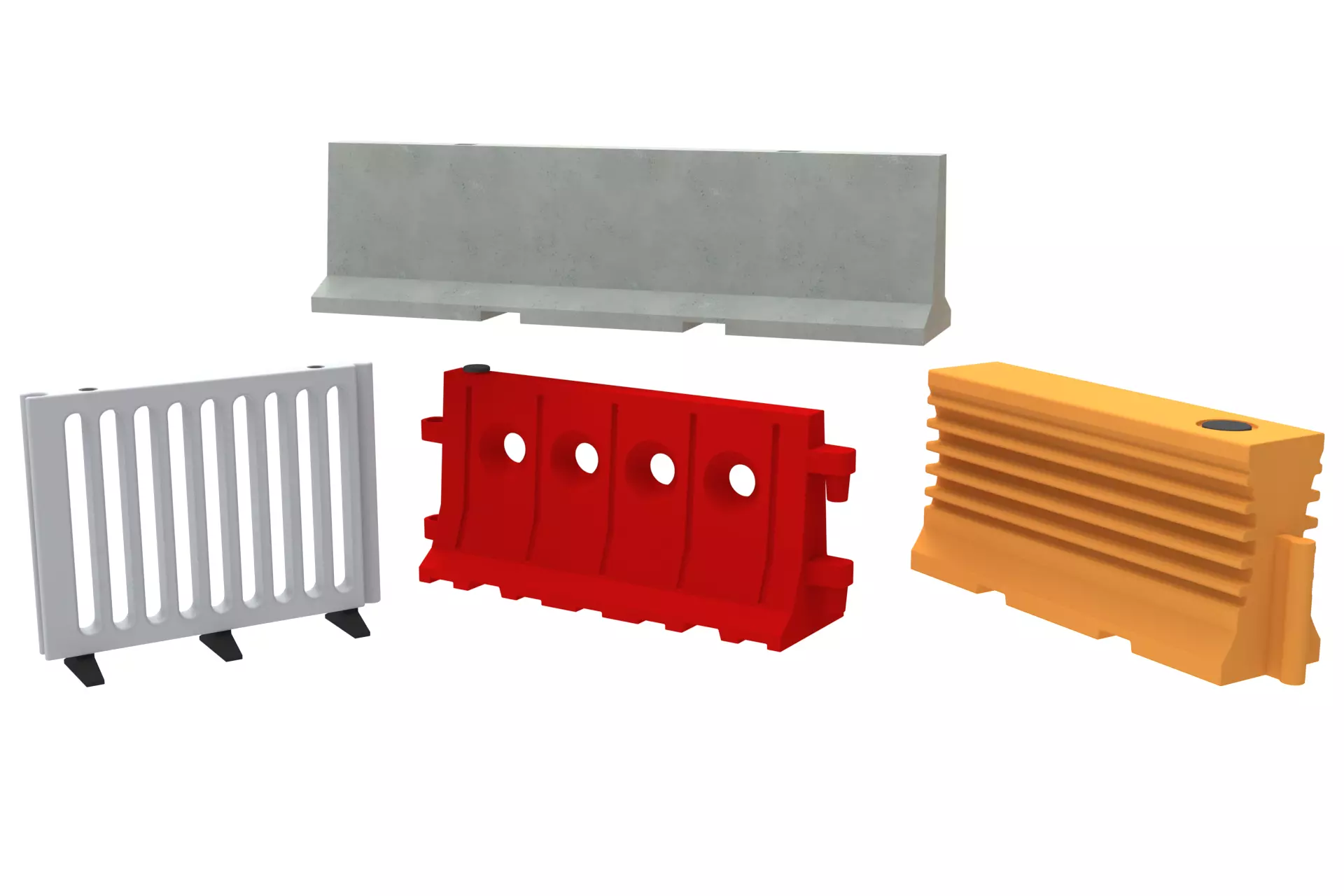 Road Barrier Set 3D print model_0