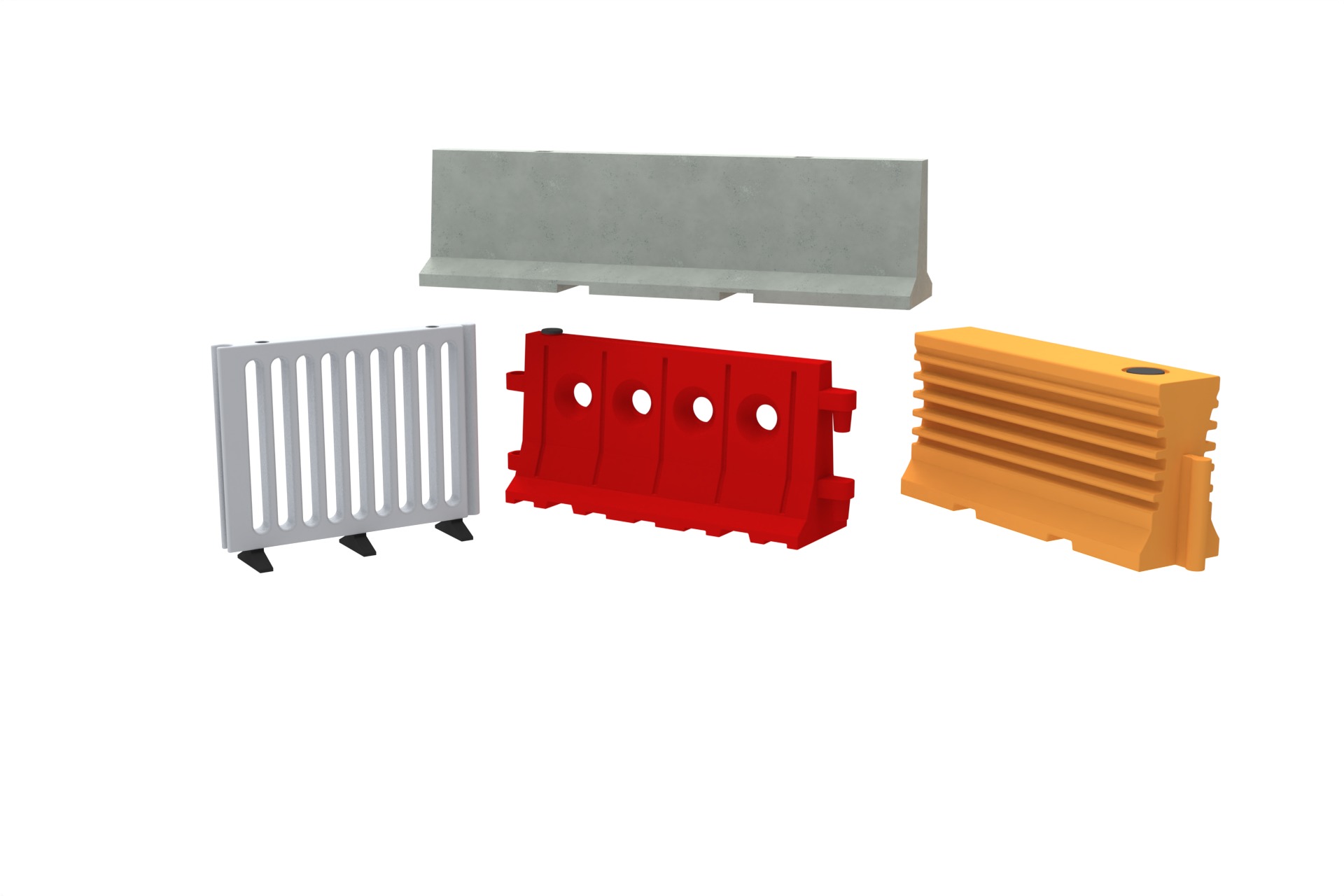 Road Barrier Set 3D print model_7