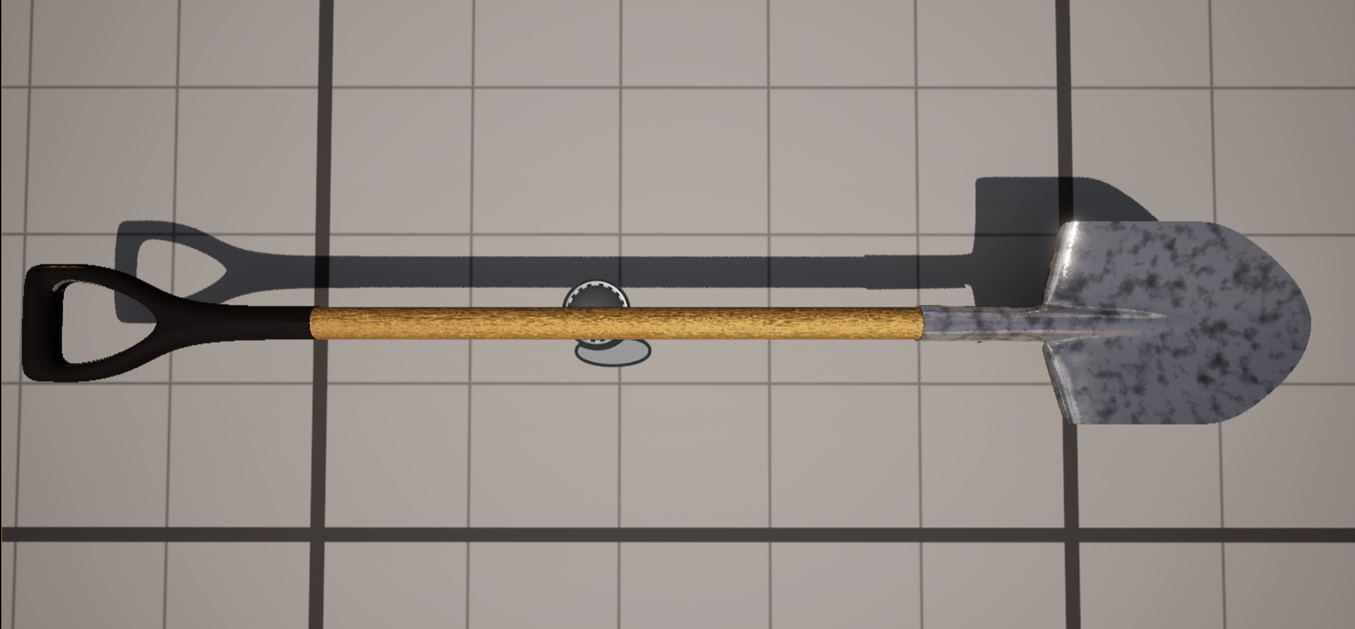 Modern Shovel with long handle 3D model_3