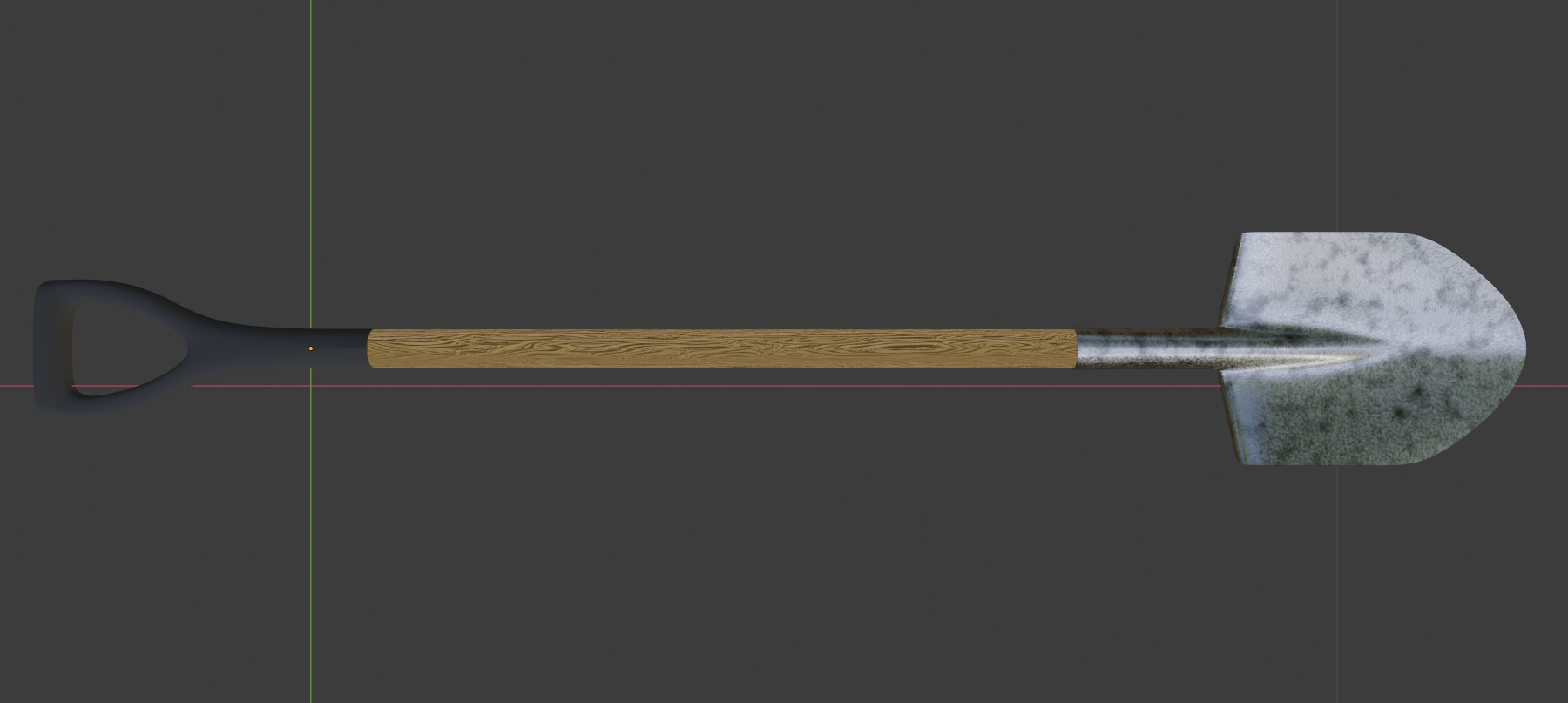 Modern Shovel with long handle 3D model_1