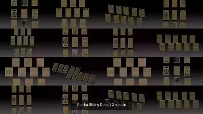 Combo Sliding Doors 3D Model Collection