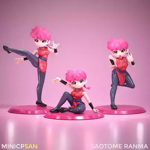 3in1 Mini Saotome Ranma Bundle  - Ranma Anime Figure